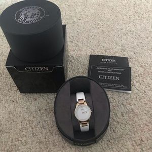 NWT Citizen Eco-Drive White and Gold Watch